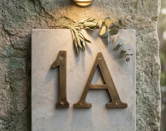 Brass House Numbers Letters Door Address Sign Custom Numbers Vintage Door Hardware Home Exterior Decor Hotel Apartment Signage