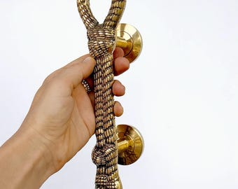 Brass Rope Knot Door Handle Country Style Home Decor Rustic Furniture Hardware Solid Brass Pull for Doors and Cabinets