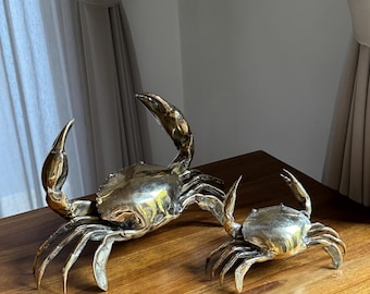 オフィスデスク装飾用真鍮カニ置物 - お父さん、彼氏、旦那さんへの