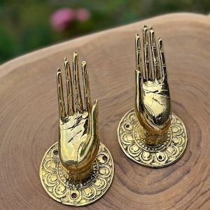Hook Bali hand Bali brass home decor Wall decor Towel rack Chest-door handle Hanger Buddha hand Door Knob Gift for yoga, Antique Style