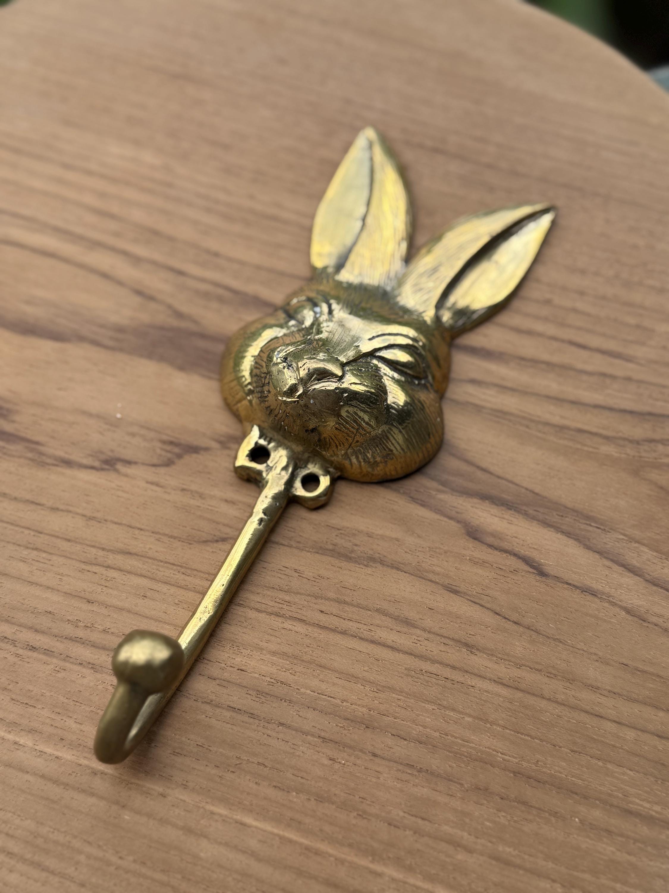 Brass Bunny Hook Rabbit Wall Hook Vintage Home Decor Easter Gift ...