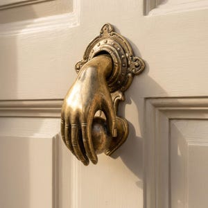 Heurtoir de porte en laiton, poing de Bali, heurtoir de porte boule, matériel d'entrée vintage, décoration de bouddha, cadeau de pendaison de crémaillère fait main pour porte d'entrée