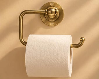 Vintage Brass Toilet Paper Holder Gold Bathroom Hardware Wall Mounted Toilet Roll Holder Simple Brass Bathroom Decor Classic Home