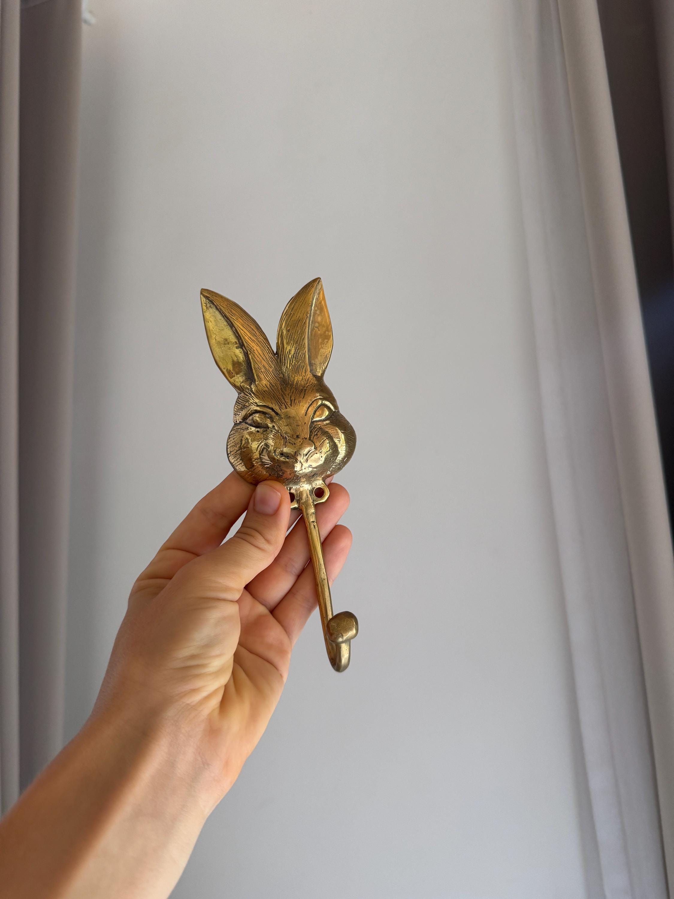 Brass Bunny Hook Rabbit Wall Hook Vintage Home Decor Easter Gift ...