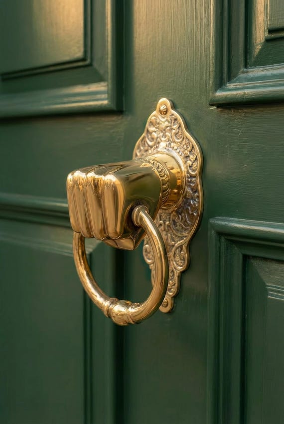 Brass Door Knocker Bali hand Knocker Door Bell Vintage Entry Hardware Buddha Decor Handmade Housewarming Gift for Home Front Door