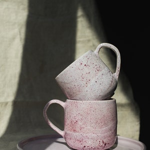 Custom Pottery Mug, Ceramic Cup, Pottery Coffee Cup, Ceramic Tea Mug, cup with handle, coffee lover gift 1 Year Anniversary Gift image 3