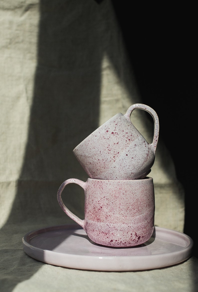 Custom Pottery Mug, Ceramic Cup, Pottery Coffee Cup, Ceramic Tea Mug, cup with handle, coffee lover gift 1 Year Anniversary Gift image 3