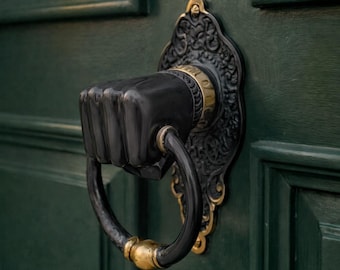 Brass Door Knocker Fist Knocker Door Bell Vintage Entry Hardware Buddha Decor Front Door decor, Housewarming Gift for Home