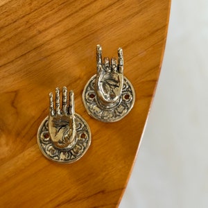 Hooks Bali hand Mudra Knob Hooks Bali brass Towel rack Chest-door handle Hanger Buddha hand Vintage door Knob Gift for yoga Gift for Mom