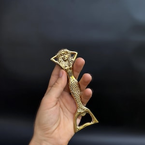 Brass Mermaid Bottle Opener Unique Handcrafted Nautical Bar Tool Vintage-Inspired Beer Opener Ocean Lover’s Gift Coastal Home Decor