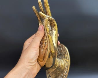 Balinese Brass Mudra Hand Hook – Vintage Buddha Wall Decor