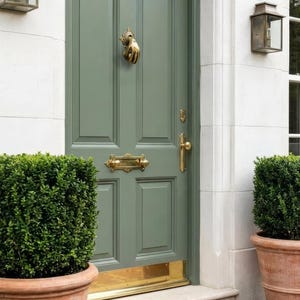 Brass Door Knocker - "Hand" Luxury Knocker Door Bell Vintage Entry Hardware Housewarming Gift for Home Front Door image 2