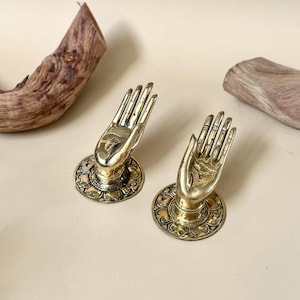Hook Bali hand, brass home decor Wall decor Towel rack Chest-door handle Hanger Buddha hand Door Knob, Gift for yoga and yoga studio