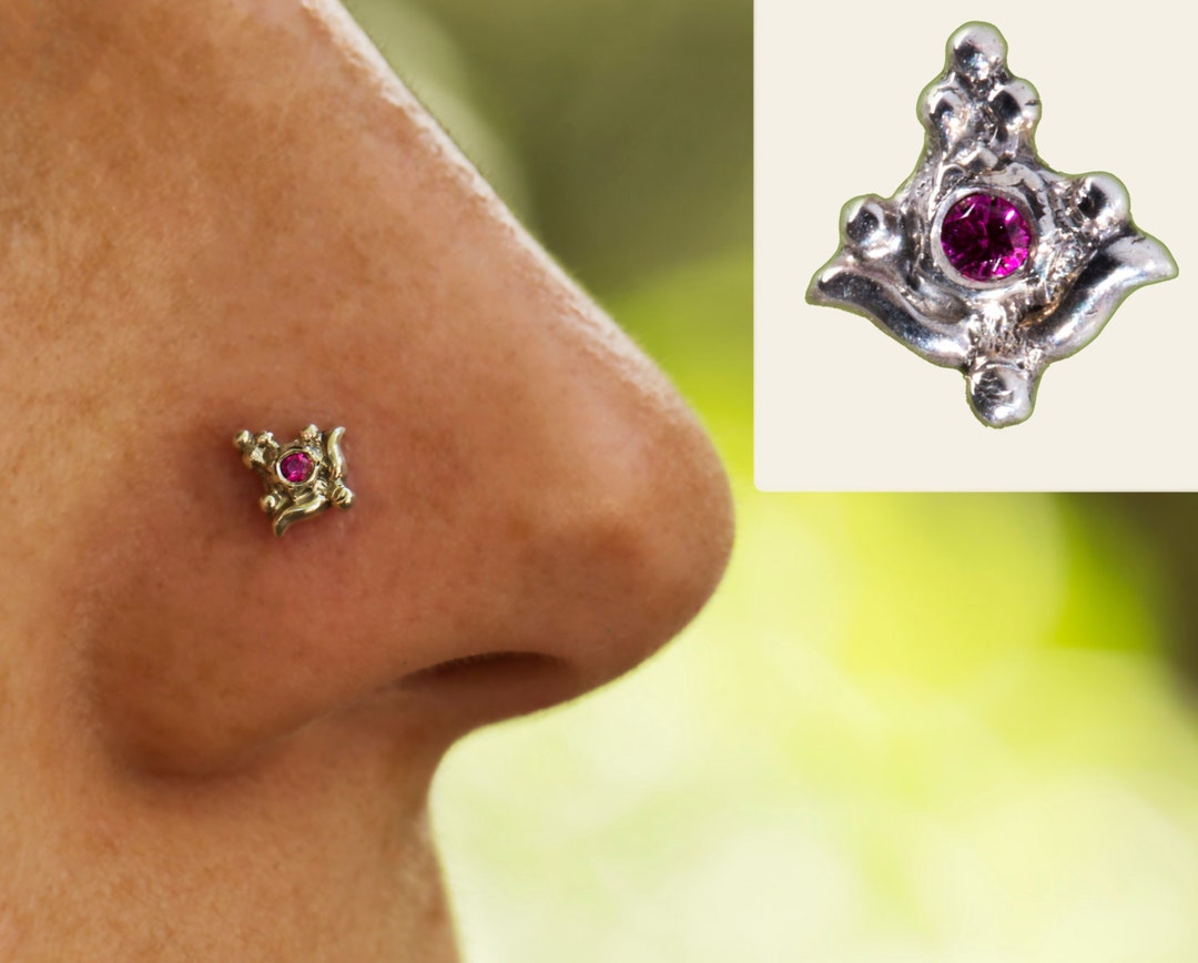 22g Nose Stud,clear Nose Studs,silver Nose Stud,ruby Nose Stud