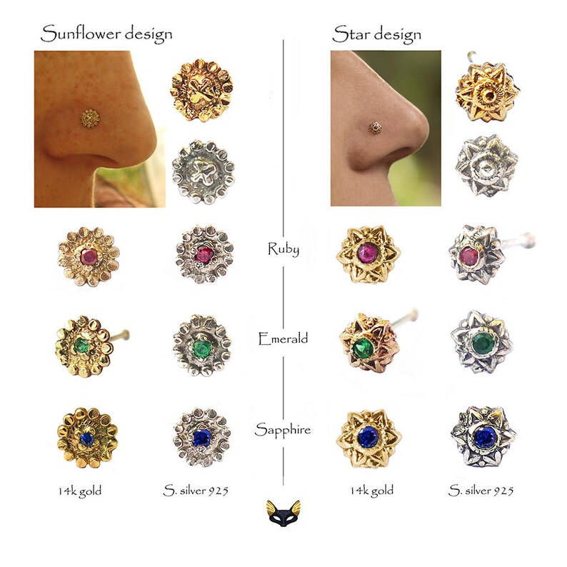 Clear nose studs22g nose studnose stud gold14k nose Etsy