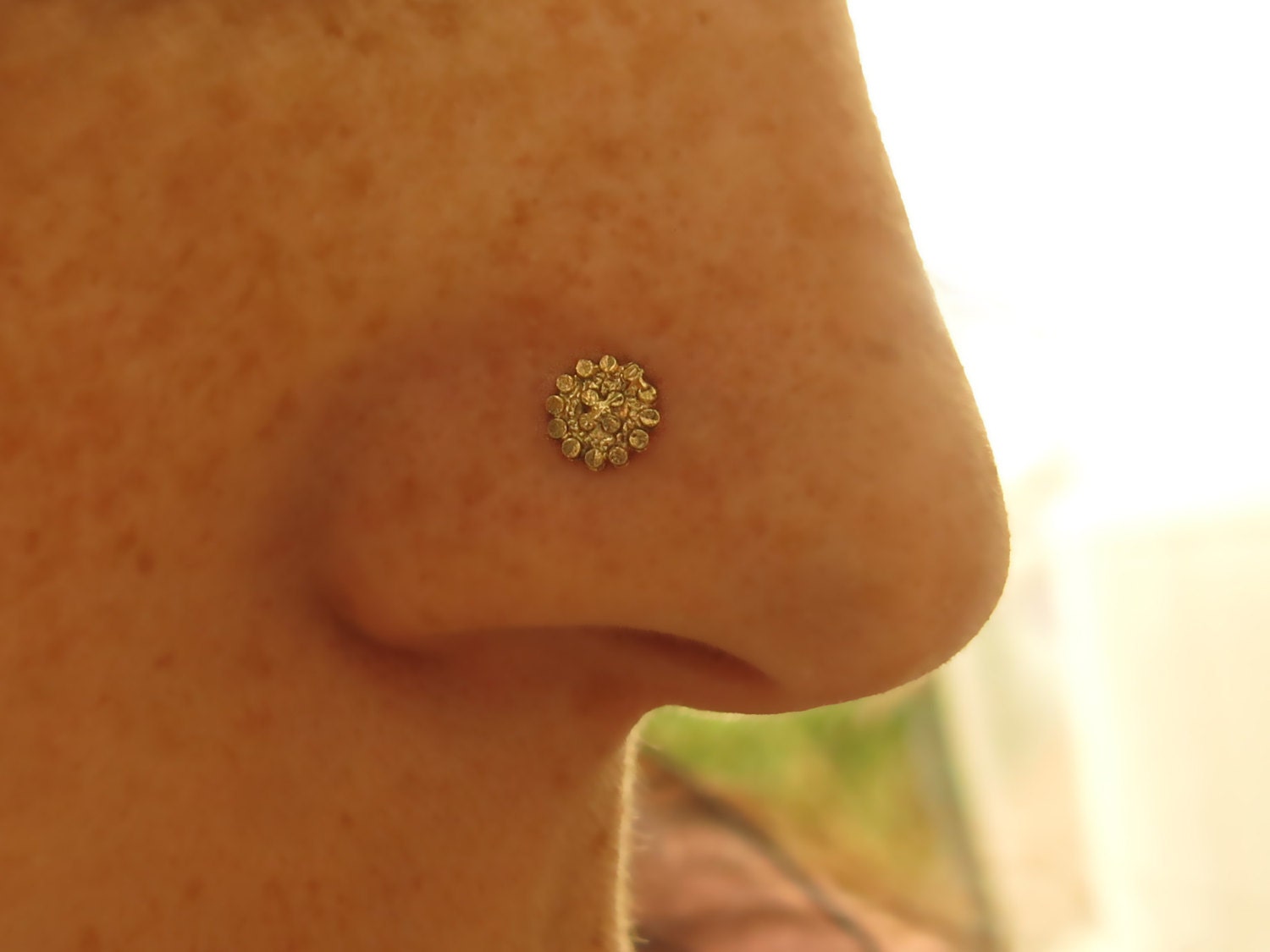 Sunflower nose ring stud deals