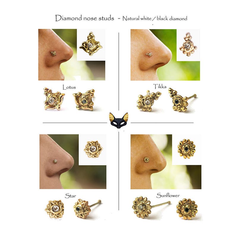 Clear nose studs22g nose studnose stud gold14k nose Etsy