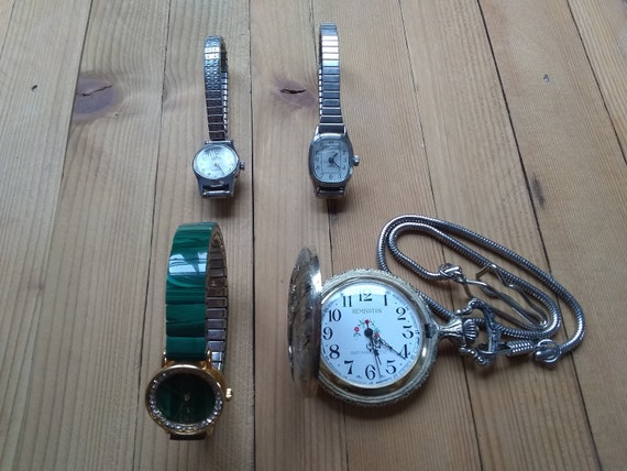 Four vintage watches for parts or repair Support … - image 1