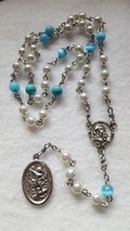 St. Michael archangel chaplet, angelic choir prayers, heavenly blues and white pearls