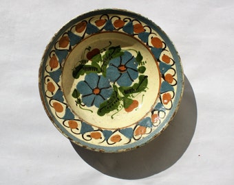 Clay Plate Folk Antique Peasant Plate Transylvania Pottery