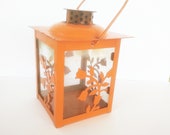 Small Candle Lamp, Hand Lamp, Candle Lantern, Orange Lantern