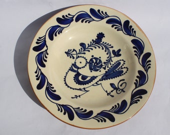 Antique Blue Traditional Plate, Folk Designed Plate