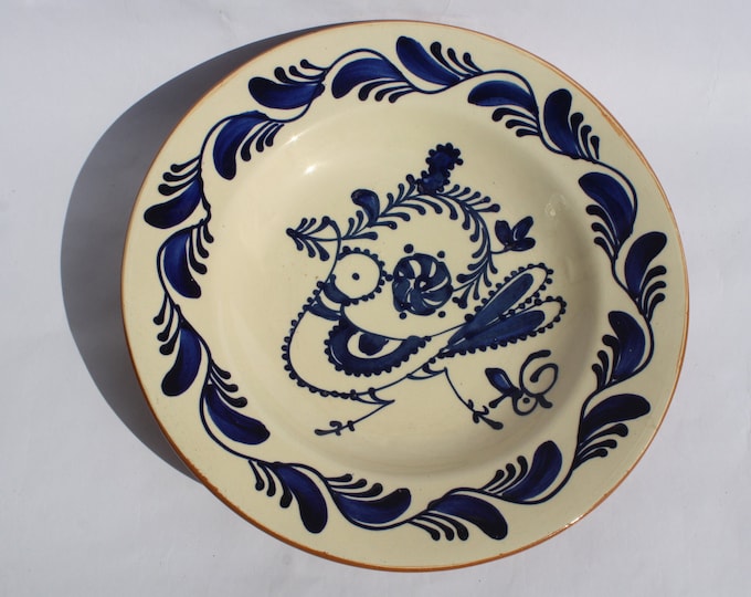 Antique Blue Traditional Plate, Folk Designed Plate