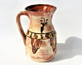Folk Pitcher, Antique Ewer, Transylvania Jug, Ceramic Pitcher, Ceramic Potter