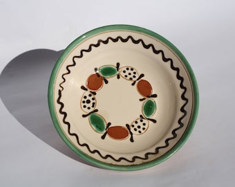 Hungarian Folk Pottery Plate: Decorative Wall Hanging