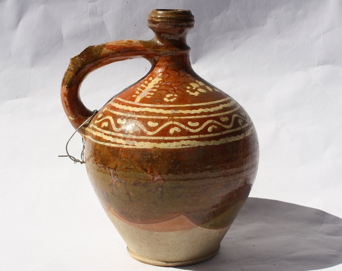 Traditional Water Pitcher, Huge Pitcher, Stoneware Jug, Folk Pitcher, Antique Ewer, Ceramic Pitcher, Ceramic Pottery