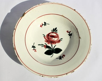 Antique Hollohaza Plate: Hungarian Folk Flower Pottery