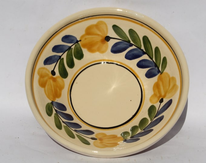 Traditional Hungarian Folk Pottery Plate, Vintage Peasant Flower Plate