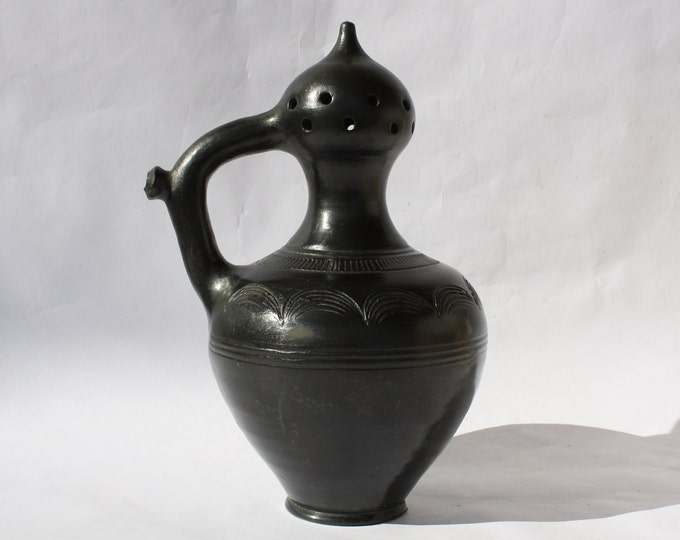 Traditional Antique Black Water Pitcher from mid 20th century Antique Water Jug