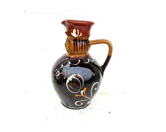 Vintage Folk Art Figurine Pitcher: Rare 1960s Water Jug