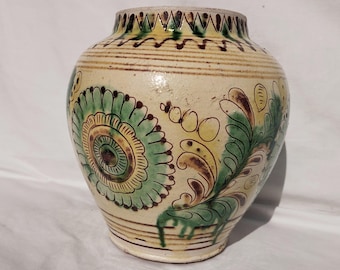 Jarrón Hucul de cerámica pintado a mano, jarra popular, cerámica ucraniana