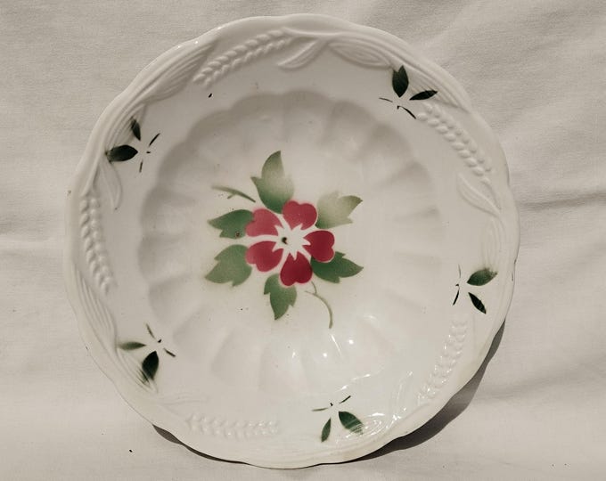 Traditional Hungarian Folk Pottery Flower Plate, Vintage Peasant Flower Plate