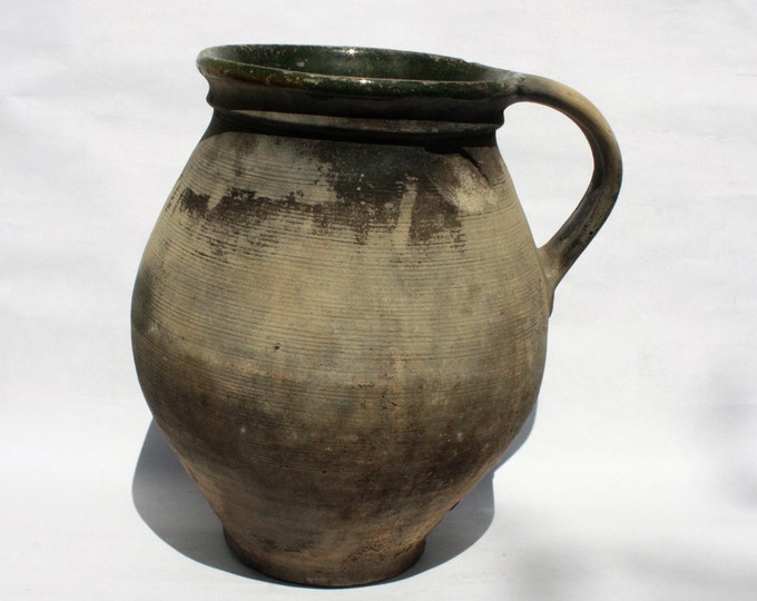 Stoneware Vase, Rare Folk Pitcher, Huge Vase, Folk Pitcher, Vintage Vase, Ceramic Pitcher, Ceramic Potter