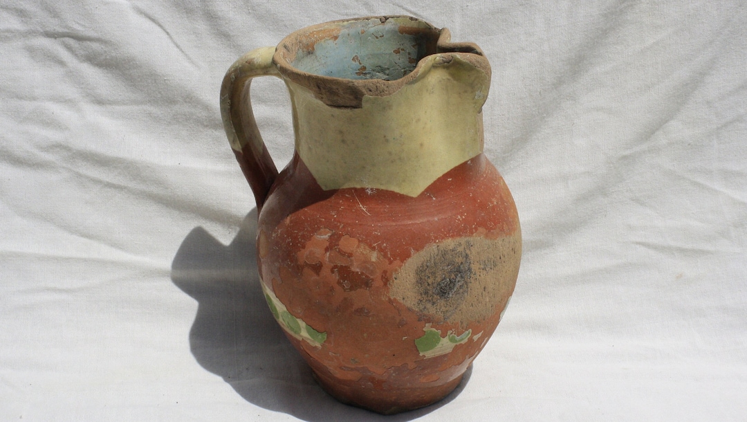 Bone Inlay Rice Pitcher Primitive Traditional Stoneware Pitcher: Primitive Dotted Milk Jug - Etsy