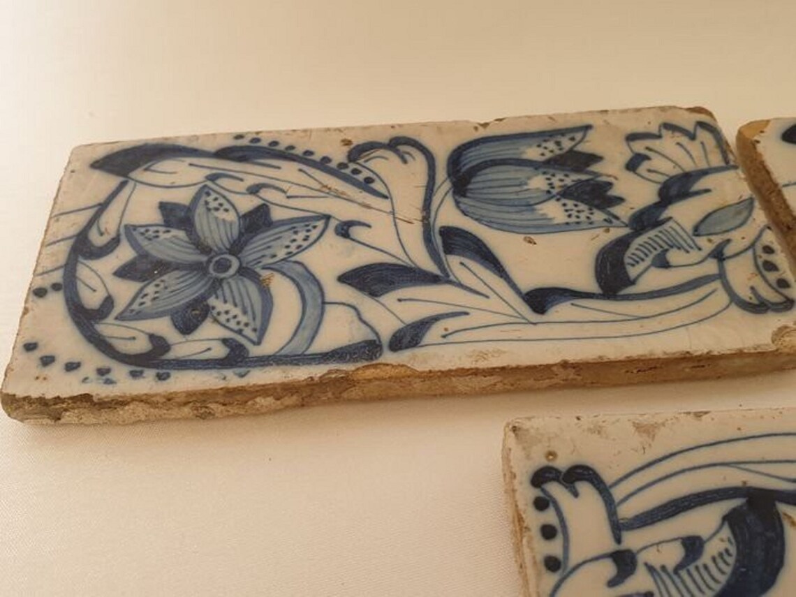 Antique Tiles Blue and White Dutch Tile Delft Tile 13 Etsy