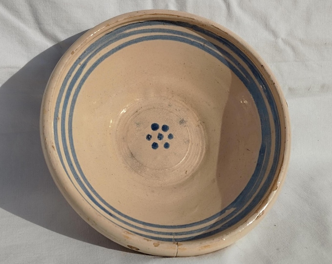 Antique Folk White Traditional Folk Plate, Stoneware Lined Hungarian Platter