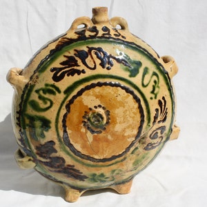 Antik handmålad keramisk kolv - Transylvania Pottery, daterad 1923