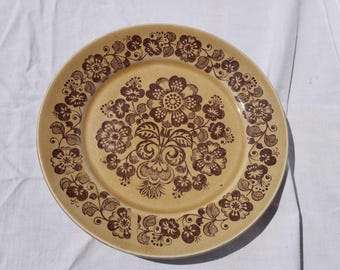 Yellow Ceramic Plate, Hungarian Traditional Pottery Clay Plate