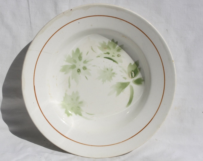 Traditional Hungarian Folk Pottery Flower Plate, Vintage Peasant Flower Plate