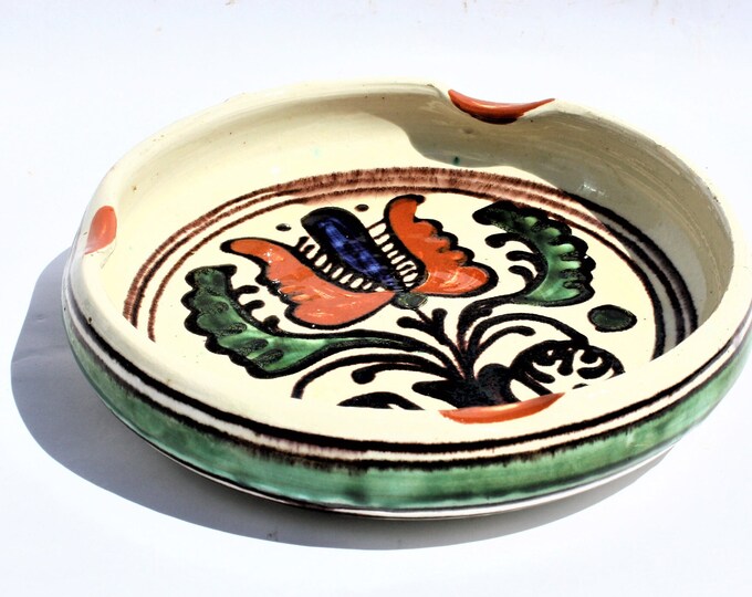 Traditional Folk Ceramic Ashtray, Transylvania Pottery