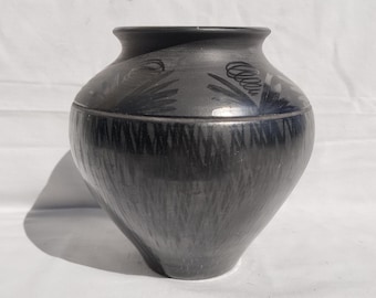 Traditional Antique Black Pitcher Vase from mid 20th century Vintage Jug