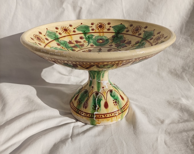 Hutsul Plate Server, Hucul Plate, Folk Plate, Folk Ceramic Plate, Clay Plate, Handpainted Plate