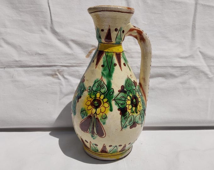 Hutsul Pitcher, Hucul Pitcher, Folk Vase, Folk Ceramic Pitcher, Clay Pitcher, Handpainted Vase