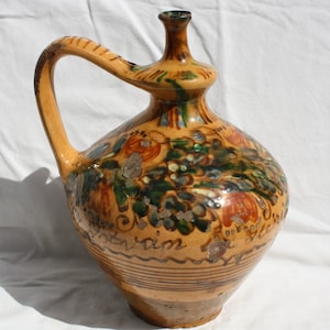 Antique Very Old Dated Jug From Hungary-Austria Empire Jug, 1885 Hungary Pitcher