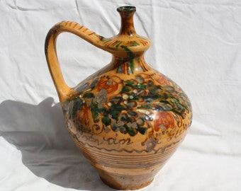 Antique Very Old Dated Jug From Hungary-Austria Empire Jug, 1885 Hungary Pitcher