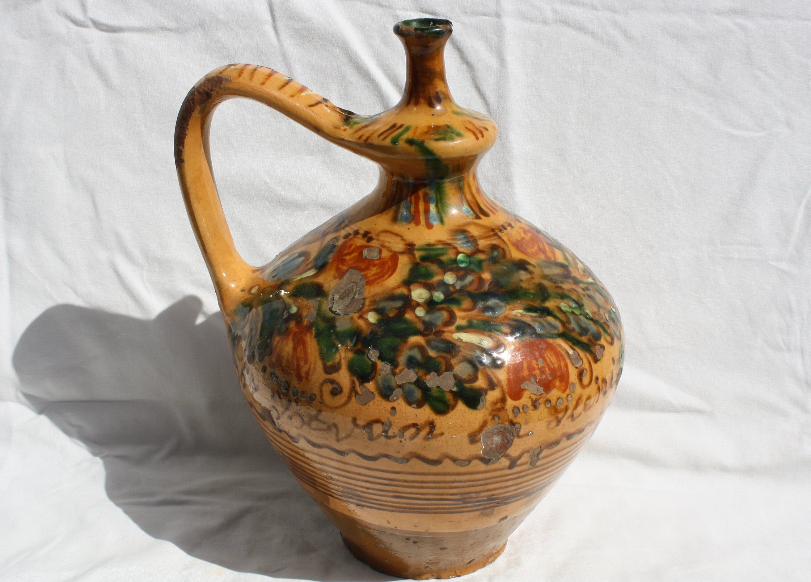 ELBE Made in Hungary 花瓶 Antique Hungarian Ceramic Jug: 1885 Austria-hungary Empire Pitcher
